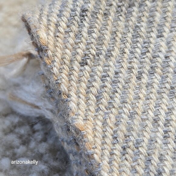 Cashmere Wool Herringbone Scarf Classic Grey Taupe Flawless - Picture 13 of 14